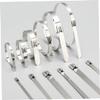 NPQPNAFC 100pcs stainless steel cable tie wire ties chain link fence t post cord tie cable ties heavy duty zipper stainless zip ties exhaust wrap zip ties heavy duty adjustable pipeline Ties, Silver view 3