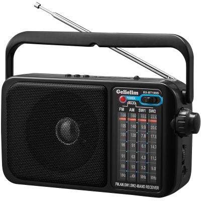 Gelielim Radio Portable AM FM with Bluetooth Loud Speaker, Radio Plug in Wall or Battery Powered Best Reception for Home or Outdoor, Earphone Jack, Large Dial Easy to Use, Great Gfits for Seniors