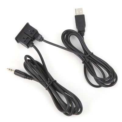 SIXRUN 3.5mm AUX Extension Cable Adapter USB Jack Panel Mounting Car Boat Dash Audio