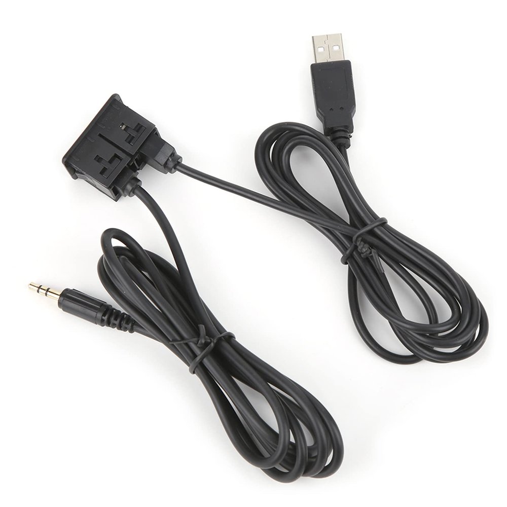 SIXRUN 3.5mm AUX Extension Cable Adapter USB Jack Panel Mounting Car Boat Dash Audio