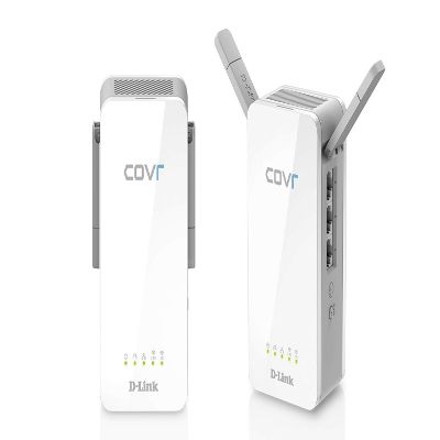 D-Link PowerLine COVR-P2502 AC1200 Smart Whole Home Mesh Wireless System Hybrid Dual Band Wall Plug in 3 x Gigabit Ports (2 x P2500 Adapters Kit), white (Renewed)
