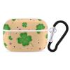 Nisza Nice Lucky Clovers on Yellow Compatible with AirPods Pro Case Cover,Shock-Proof PC Full Protective Cover Compatible for Airpods Pro,Supports Wireless Charging Front LED Visible, white-style-3 view 1