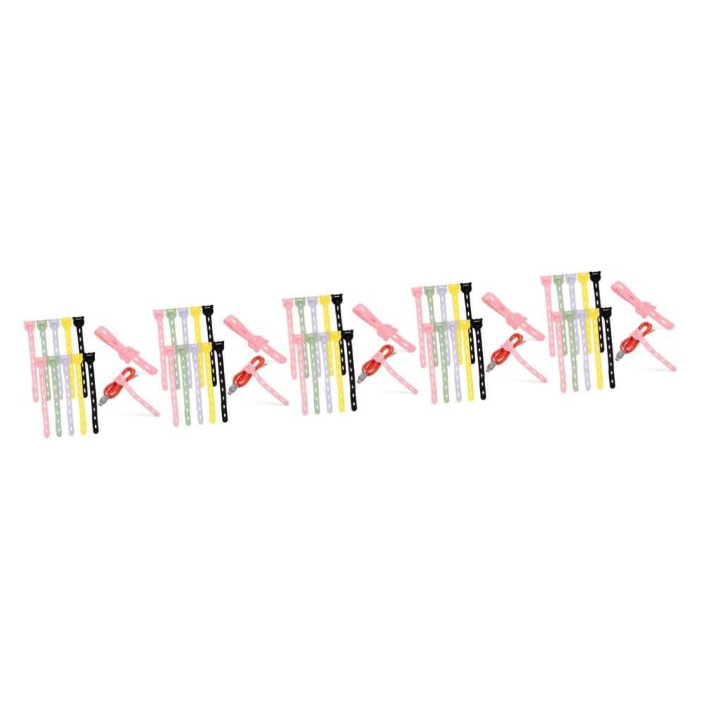NPQPNAFC 50 Pcs Silicone Cable Ties Wire Organizer Wire Hangers Cable Organizer Cable Fixing Ties Cord Organizer Cable Ties Zip Ties Cable Straps Power Cable Telephone Line Ties