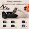TOYOUTHS 2 Pack Compatible with Fitbit Versa Watch Bands Women Floral Engraved Soft Silicone Dressy Embossed Flower Strap Replacement for Versa 2 Special Edition, Starlight+Black view 2