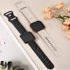 TOYOUTHS 2 Pack Compatible with Fitbit Versa Watch Bands Women Floral Engraved Soft Silicone Dressy Embossed Flower Strap Replacement for Versa 2 Special Edition, Starlight+Black view 4