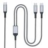 100W 2-in-1 USB-C Cable 4FT, Dual USB C 5A Fast Charging, Splitter Multi USB Type C Charge for MacBook Air, iPhone 15 Plus/Pro Max, iPad Pro, Samsung Galaxy S24 S23 S22, Tab S9, Lenovo, Dell Laptop view 1