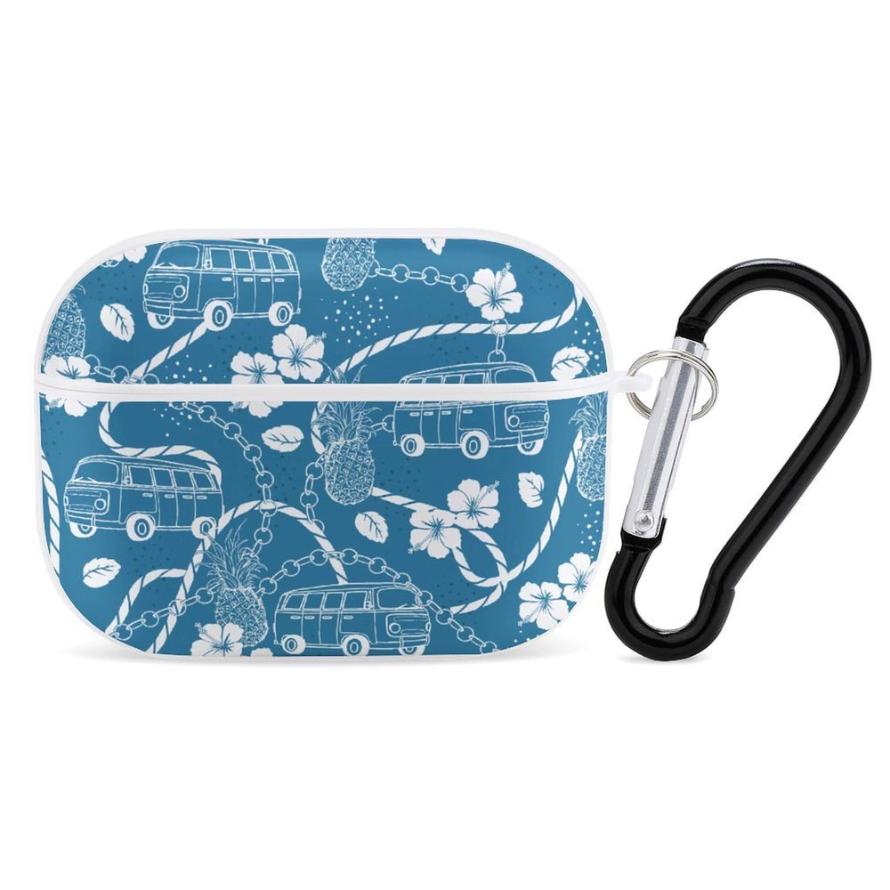 Nisza Retro Beach Compatible with AirPods Pro Case Cover,Shock-Proof PC Full Protective Cover Compatible for Airpods Pro,Supports Wireless Charging Front LED Visible, white-style-4