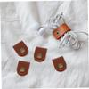 NPQPNAFC 30 pcs USB Headphones USB Headset Leather Cord wrap Leather Cable Ties USB Cable Magnetic Cable Manager PU Leather Headphone Winder Management Folder Headphone Cable Travel Ties (Color : Bro view 2