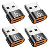 USB to USB C Adapter 4 Pack, USB C Female to USB A Male Adapter, Type C to USB A Charger Cable Converter Compatible with iPhone 15 14 13 12 Pro Apple Watch Airpods, Samsung Galaxy S23 S22 S21 view 1