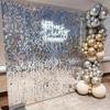 Silver Shimmer Wall Backdrop Sequin Panel - 36 Piece Party Background Decorative Panel view 2