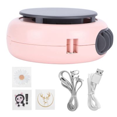TANIQIACA Small Round Neck Fan with Pattern Portable USB Charging Fan Desktop Fan for Dormitory Home