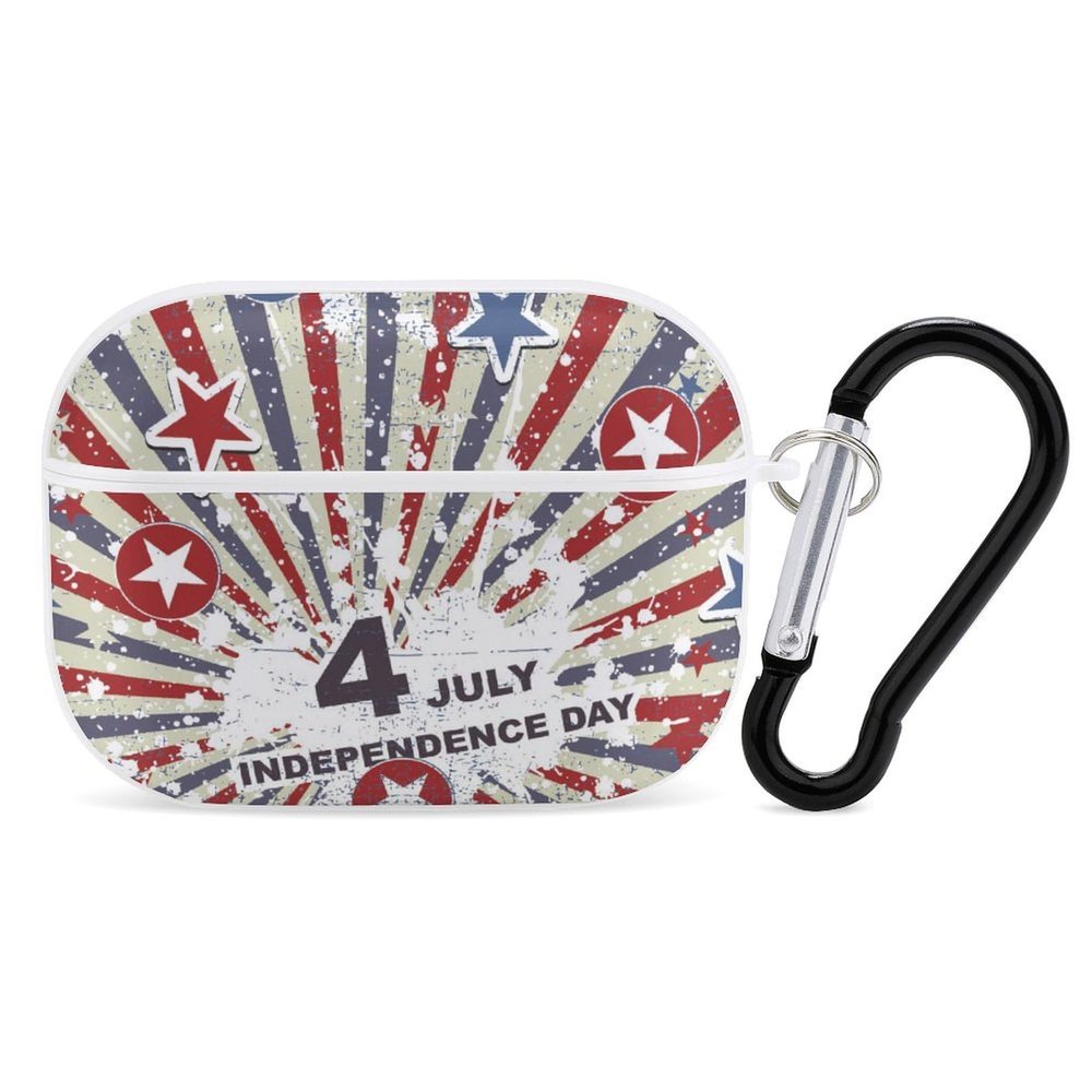 Independence Day- 4 of July Print Compatible with AirPods Pro Case Cover,Shock-Proof PC Full Protective Cover Compatible for Airpods Pro,Supports Wireless Charging Front LED Visible
