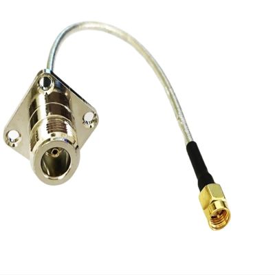 2pcs/lot SMA male to N female 4 holes Flange panel Mount pigtail -rigid RG402 Coax Coaxial Cable 20cm 50Ohm