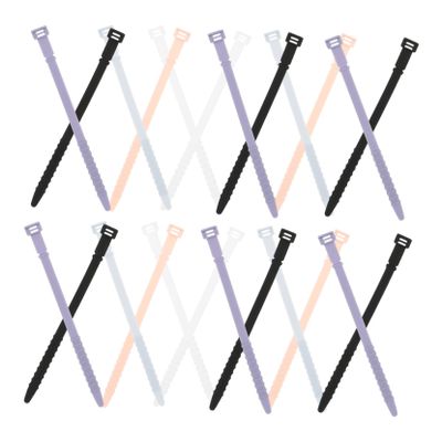 NPQPNAFC 40pcs Silicone Tie Reusable Cable Zip Tie Food Bags Cord Zip Ties Zip Ties for Headphone Cable Snap Lock Cable Ties Cord Organizer Silicone Cable Ties Zipper Silica Gel Earphone Ties