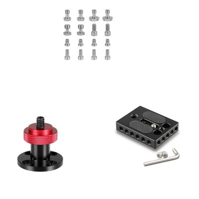 CAMVATE 1/4"-20 & 3/8"-16 & M5 Thread Screw + Camera Baseplate + 1/4"-20 Male Thread Screw Mount