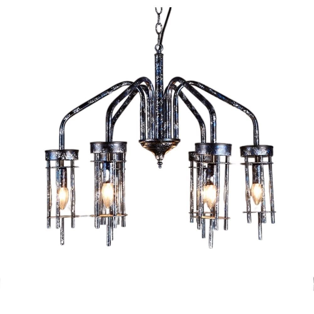 Simple Personality - Industrial Style Hanging Lamp Nostalgic Metal Pendant Light E14 Antique Wrought Iron Ceiling Light Restaurant Bar Cafe 6-Lights Decorative Suspension Light Lighting ,pendant