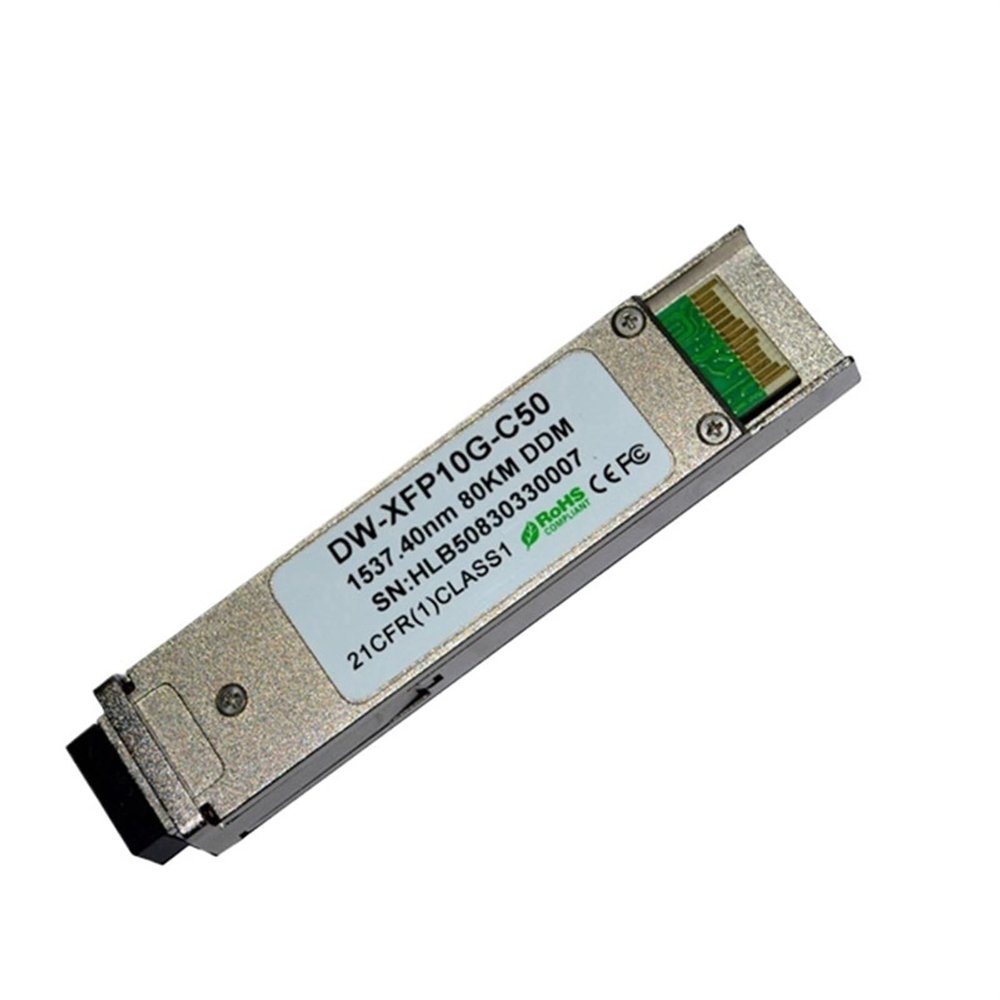 10GBASE-ZR C-Band 10G C50 1537.40nm 80km ZR DWDM XFP Transceiver With DOM Function