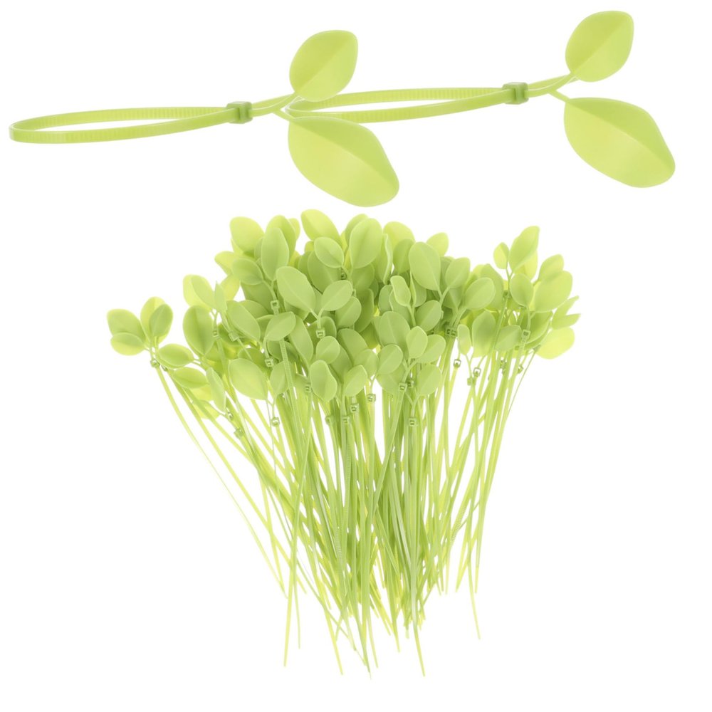 NPQPNAFC 100 Pcs Simulated Leaf Tie Wire Organizer Ties Leaf-Shaped Nylon Cable Tie Green Ties Nylon Cord Zip Ties Heavy Duty Zipper Garden Nylon Ties Plastic The Chain Self-Locking Ties