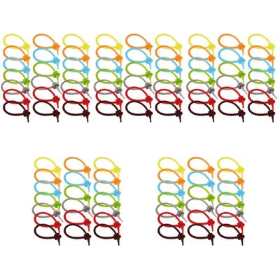 NPQPNAFC 100 pcs Silicone tie Silicone Cable wrap Silicone Cable Ties Silicone Wire Ties Cord Wraps Cable Management Straps red Zip Ties snap Lock Cable Ties Travel Noose Charge Silica Gel Ties