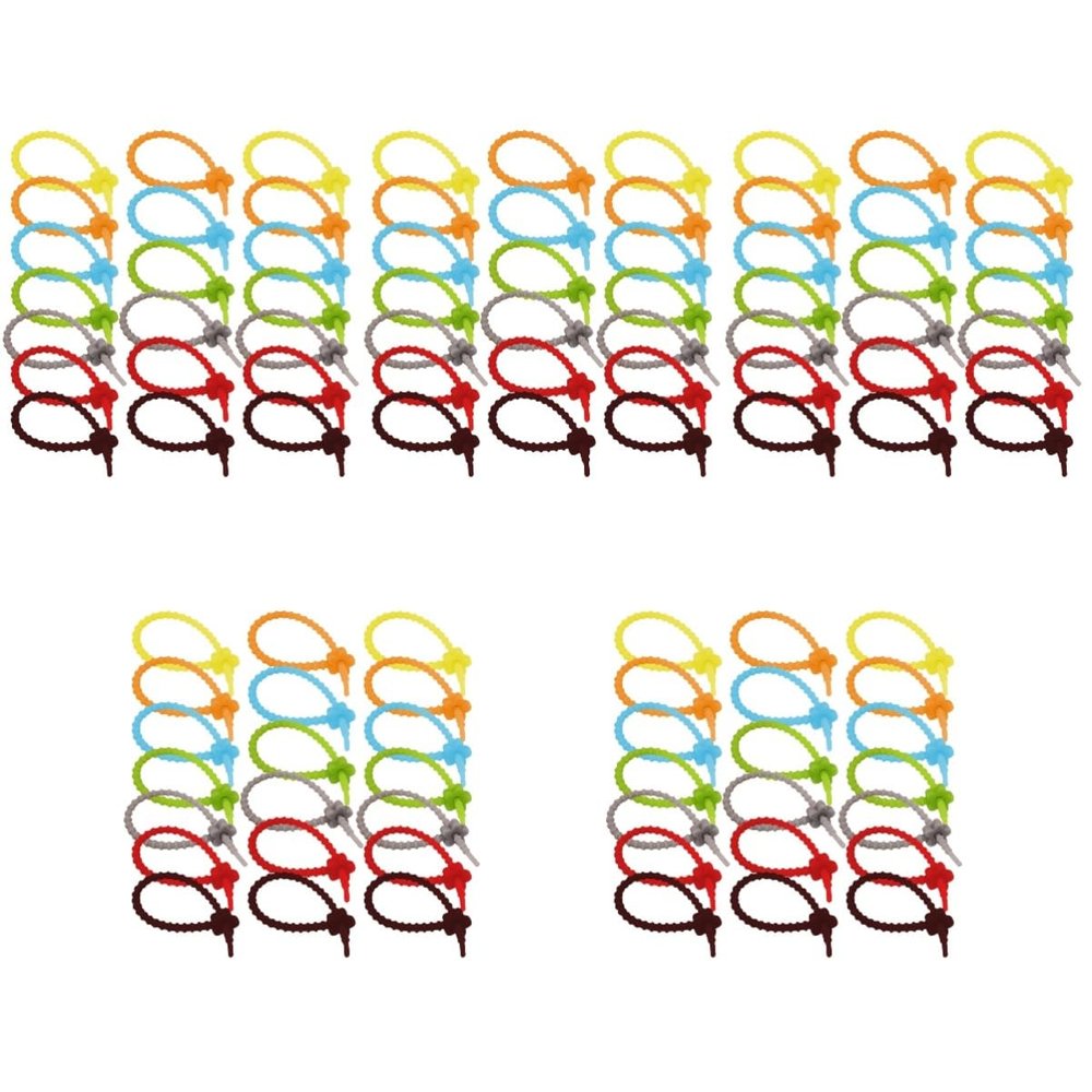 NPQPNAFC 100 pcs Silicone tie Silicone Cable wrap Silicone Cable Ties Silicone Wire Ties Cord Wraps Cable Management Straps red Zip Ties snap Lock Cable Ties Travel Noose Charge Silica Gel Ties