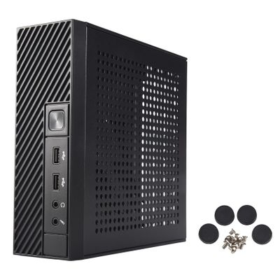 Kqcibz ITX Computer Case M06 Mini Desktop Case HTPC Case Industrial Control Case, black, 500006813