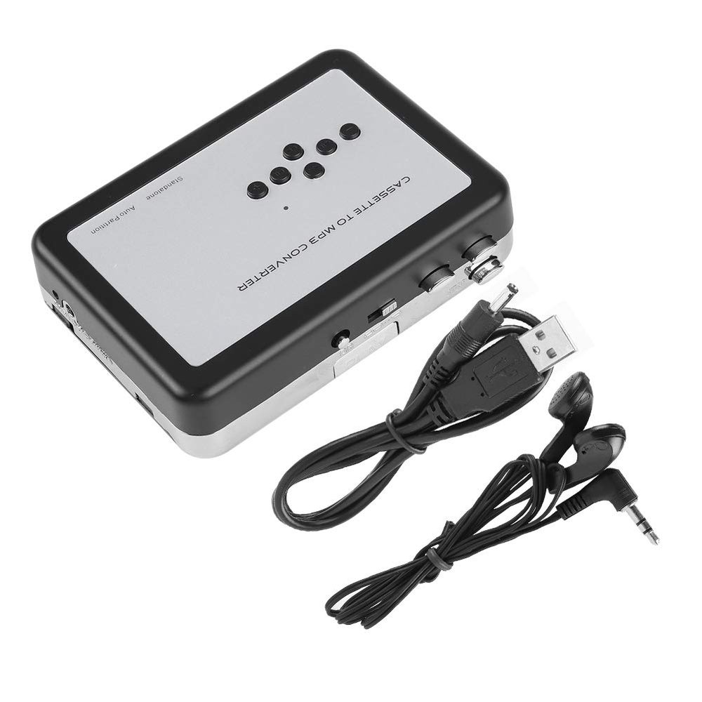 Cassette to MP3 Converter, Portable ABS Tape Player to MP3 Converter USB Flash Drive Capture Audio Music Player for