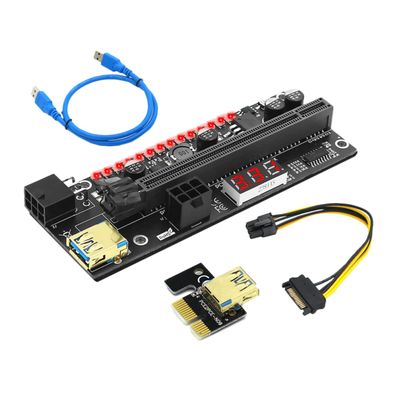 Homoyoyo 1set Pci-e to Riser Adapter Extension for Gpu Mining Rig Solid Capacitors Voltage Regulation Pin Supply Performance and Enhanced Power Capacity