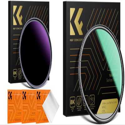 55mm ND1000000 & CPL Lens Filters Kit for Camera Lens, 20 Stops Ultra Dark ND Lens Filter Polarizing Filter for Camera Lens