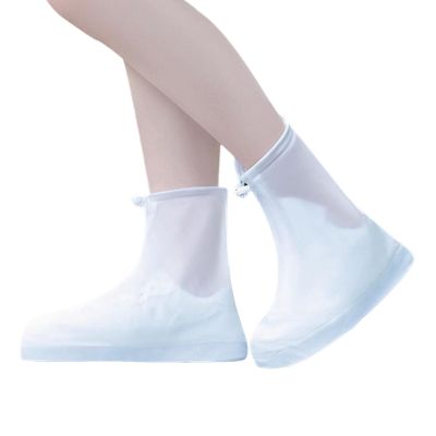 AOKID Rain Shoe Covers,Waterproof Shoe Covers,Non-Slip Water Resistant Shoe Covers,PVC Rubber Sole Reusable Rain Snow Boots Overshoes for Cycling Outdoor Camping Fishing Garden Travel White XL