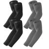 BHYTAKI 4 Pairs UV Sun Protection Arm Sleeves, UPF 50 Sports Cooling Arm Compression Sleeves for Men Women Teenager view 1