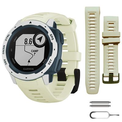 Threeeggs Compatible with Garmin Instinct 2 Replacement Band, Silicone Soft Watch Strap for Instinct/Instinct 2 / Solar/Tactical Smartwatch (Tundra)