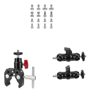 CAMVATE 1/4"-20 & 3/8"-16 & M5 Thread Screw + Super Clamp + Universal Magic Arm