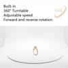 Smart Photography Turntable, Dimmable Jewelry Shooting Tent Softbox, Photo Studio Light Box, Electric 360 Turntable Gold and Silver Jewelry Photo Light Box Kit,20cm view 4