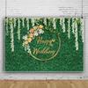 7 * 5FT Wedding Backdrop Greenery Backdrop with Flower Photography Green Leaf Grass Wall Photo Backdrops Wedding Bridal Shower Party Decoration Photo Booth Studio Props Vinyl (Green-2) view 2