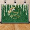 7 * 5FT Wedding Backdrop Greenery Backdrop with Flower Photography Green Leaf Grass Wall Photo Backdrops Wedding Bridal Shower Party Decoration Photo Booth Studio Props Vinyl (Green-2) view 4