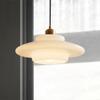 AGURELI European Style Round Glass Lampshade Pendant Light for Living Room, Brass Finish Bedroom Fixture, Hanging Adjustable Chandelier for Family Room (Color: B) view 1