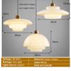 AGURELI European Style Round Glass Lampshade Pendant Light for Living Room, Brass Finish Bedroom Fixture, Hanging Adjustable Chandelier for Family Room (Color: B) view 2
