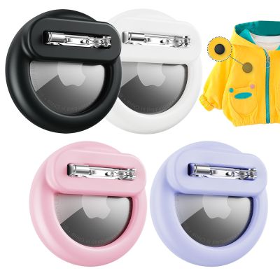 Apple Airtag Holder for Kids, 4 Pack Airtag Kids Hidden Holder with Safety Pins, GPS Tracker Case for Children, Elderly, Hidden Inside Clothes, Shoe, Backpack (Black+Pink+White+Purple)