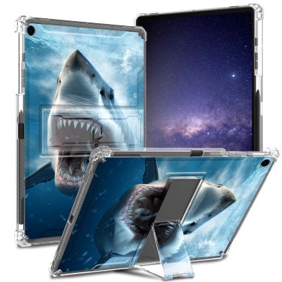 ACWDMKH for Galaxy Tab A9 Case,for Samsung Galaxy Tab A9 Case with Kickstand Clear Slim TPU Reinforced Corner for Samsung A9 Tablet Case 2023 SM-X110/X115/X117,Cute Shark Ocean