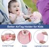 Apple Airtag Holder for Kids, 4 Pack Airtag Kids Hidden Holder with Safety Pins, GPS Tracker Case for Children, Elderly, Hidden Inside Clothes, Shoe, Backpack (Black+Pink+White+Blue) view 2