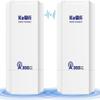 KuWFi 2.4G 300Mbps Network Wireless Ethernet Bridge, Outdoor CPE WiFi Point to Point Wireless Access Point Internet Bridge 1KM Long Range Distance Solution for Extend starlink Router Signal 2-Packs view 1