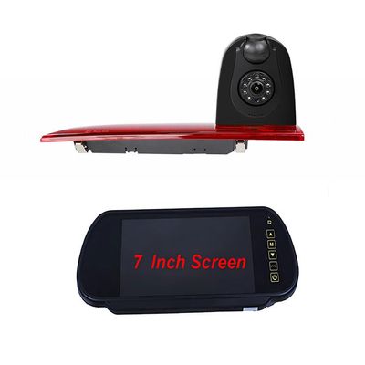 3rd Third Brake Light Backup Reverse Parking Rear View Reversing Dual Lens Camera for Ford Transit Custom (2016.5-Current) Night Vision Waterproof (Camera+7IN)