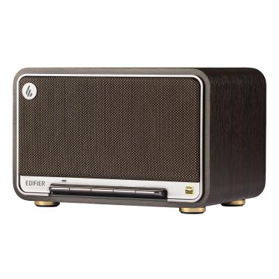 Edifier D32 Tabletop Wireless Speakers 60W RMS, Hi-Res Audio Bluetooth 5.3 Speaker Support LDAC, Portable Retro Wooden Compatible with AirPlay2, USB-C and AUX Inputs, 11 Hours Playtime, Black