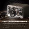 Edifier D32 Tabletop Wireless Speakers 60W RMS, Hi-Res Audio Bluetooth 5.3 Speaker Support LDAC, Portable Retro Wooden Compatible with AirPlay2, USB-C and AUX Inputs, 11 Hours Playtime, Black view 2