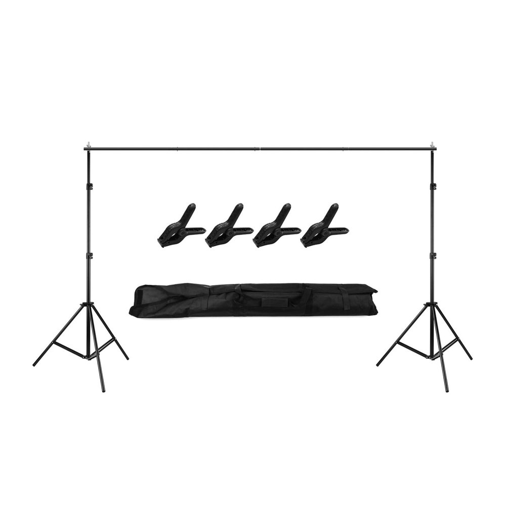 Backdrop Stands 2 * 3Meters Backdrop Stand Adjustable Photography Studio Background Frame 4*Clips Carrying Bag for Video Green Screen