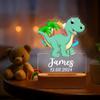 DirectNine Basics Personalized Night Light for Kids - Custom Name Animal Led Acrylic Bedroom Night Light, Baby Lamp for Nursery Decor, Adjustable Brightness, Personalized Gifts for Kids Boys Girls,Dinosaur 1 view 1