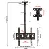 THEGA Ceiling TV Mount Stand - Tilting and Rotating Ceiling TV Mount, Full Motion Height Adjustable TV Bracket for 32-55 Inch TV, with Load of 35 Kg/77 Lbs, VESA Maximum 400x400 Mm (Size : 2-3.8m) view 2