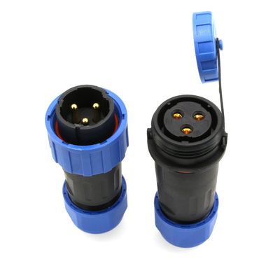 HangTon TY20 3 Pin Solder-Free Waterproof 25A 380V Connector, Male Female Wire Plug Socket Quick-Disconnect for Truck Camp Van Power Outdoor Device