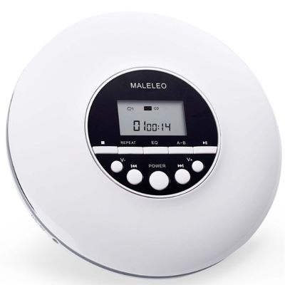 CD Player Portable,Rechargeable Portable CD Player for Car and Travel, Personal CD Player with Headphones Jack USB Supply Battery Powered CD Music Disc with LCD Display (White)