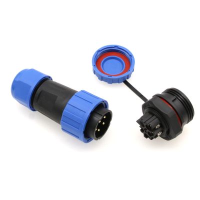 HangTon TY20 5 Pin 10A Waterproof Bulkhead Connector Screw Terminal Male Female Wire Plug Receptacle for Outdoor Electrical Device, 14awg 6-12mm OD
